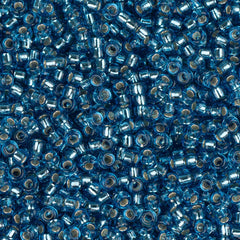 15/0 Miyuki Seed Beads #0025Silver Lined Dark Turquoise 22g