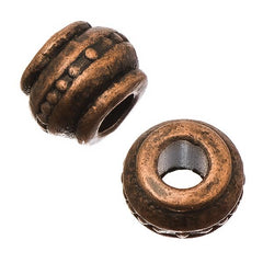 Barrel 9mm, Ant Copper Metal Beads 10/pk