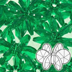 25mm Plastic Sunburst Beads 160/pk - Emerald