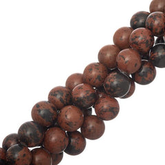 10mm Obsidian Mahogany (Natural) Beads 15-16" Strand