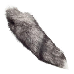 Indigo Fox Fur Tail Keychain