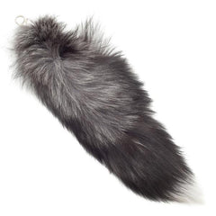 Silver Fox Fur Tail Keychain