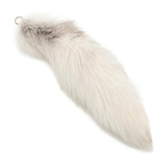 White Fox Fur Tail Keychain