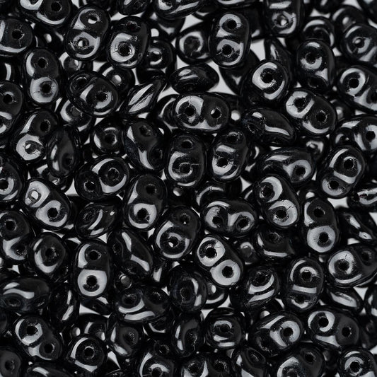 *Czech Superduo Beads 24g Jet Black