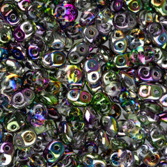 Czech Superduo Beads 24g Crystal Magic Violet Green