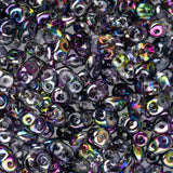 *Czech Superduo Beads 24g Crystal Magic Violet Grey