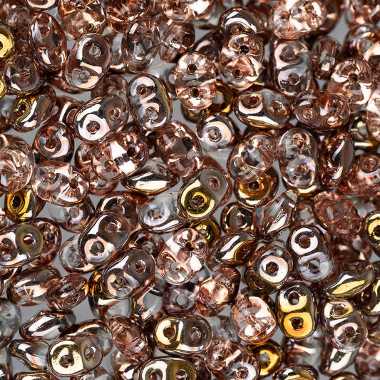 *Czech Superduo Beads 24g Crystal Capri Gold