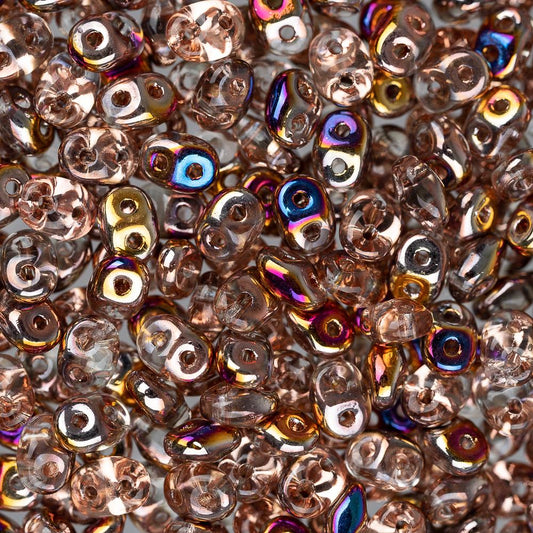 *Czech Superduo Beads Crystal Sliperit 24g