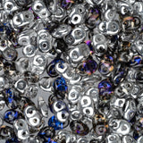 *Czech Superduo Beads 24g Crystal Heliotrope