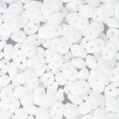 Czech Superduo Beads 24g Chalk White