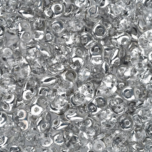 *Czech Superduo Beads 24g Crystal Labrador