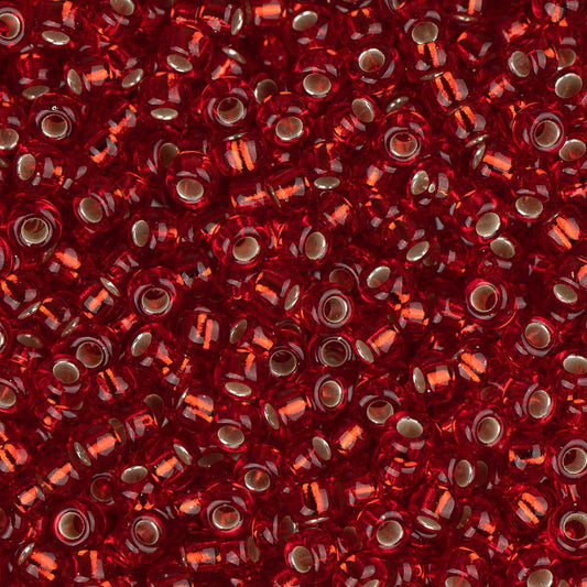 11/0 Miyuki Seed Beads #0011 Silver Lined Ruby 22g