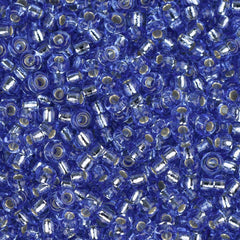 11/0 Miyuki Seed Beads #2431 Silver Lined Dark Cornflower Blue 24g