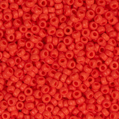 15/0 Miyuki Seed Beads #0407 Opaque Red Vermillion 22g