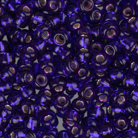 8/0 Perles de Rocailles Miyuki #1427 Violet Foncé Doublé d'Argent 22g