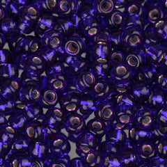 8/0 Miyuki Seed Beads #1427 Silver Lined Dark Violet 22g