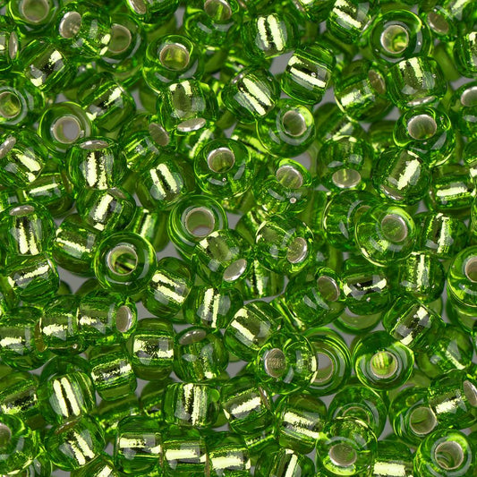 8/0 Perles de rocaille Miyuki #2423 Lime doublée d'argent 22g