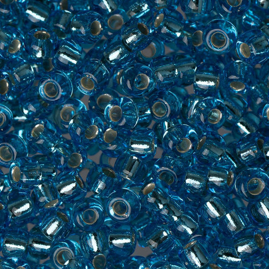 8/0 Miyuki Rocailles #2429 Silver Lined Dark Aqua 22g