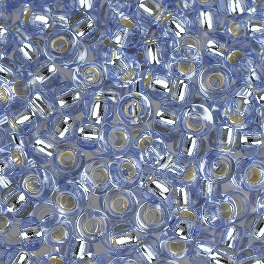 8/0 Perles de rocaille Miyuki #2430 Saphir clair doublé d'argent 22g