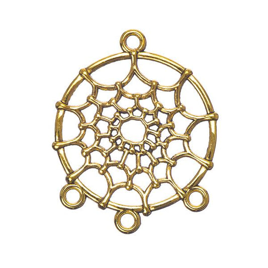 Pendentif Attrape Rêves Or Antique avec 3 Boucles 10/pqt