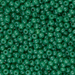 11/0 Czech Seed Beads #01011 Opaque Oily Green 23g