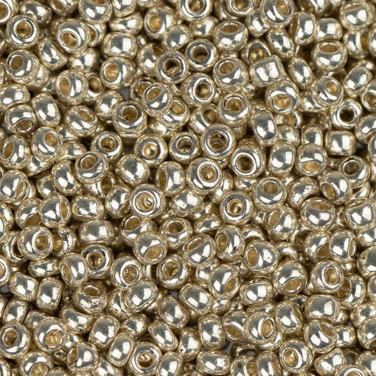 11/0 Czech Seed Beads #01018 Metallic Silver 23g
