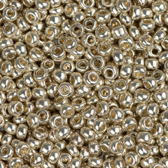 11/0 Czech Seed Beads #01018 Metallic Silver 23g