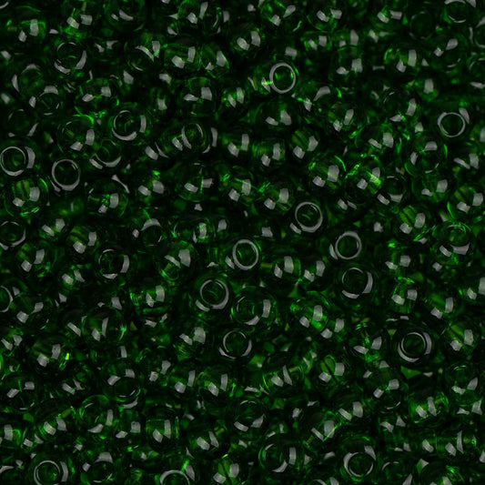 11/0 Perles de Rocailles Tchèques #34930 Vert Moyen Transparent 23g