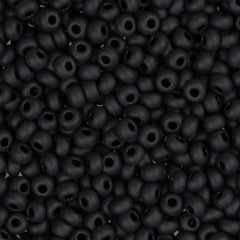 11/0 Czech Seed Beads #34943 Opaque Matte Black 23g