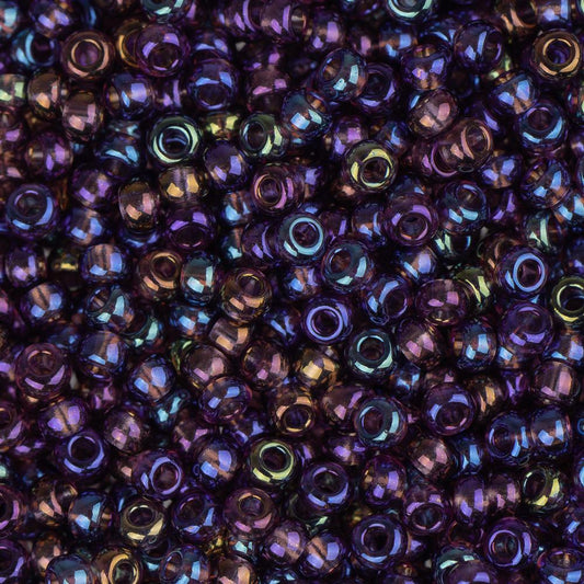 11/0 Perles de Rocailles Tchèques #34946 Transparent AB Mauve 23g