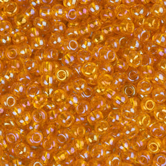 11/0 Czech Seed Beads #34949 Transparent AB Orange 23g