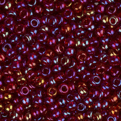 11/0 Czech Seed Beads #34953 Transparent AB Red 23g