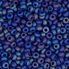11/0 Czech Seed Beads #34956 Transparent Matte AB Navy 23g