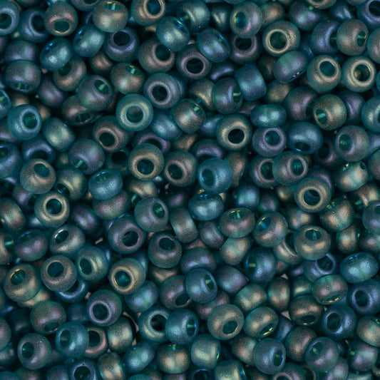 11/0 Perles de Rocailles Tchèques #34962 Transparent Mat AB Teal 23g