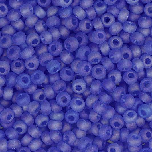 11/0 Perles de Rocailles Tchèques #34964 Transparent Mat AB Bleu Clair 23g