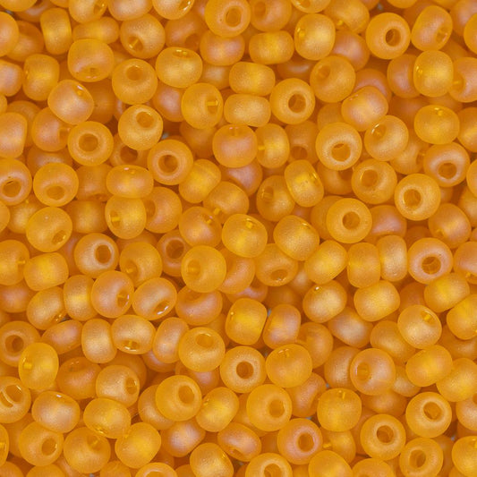 11/0 Perles de Rocailles Tchèques #34967 Transparent Mat AB Orange Clair 23g