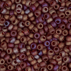 11/0 Czech Seed Beads #34968 Transparent Matte AB Dark Red 23g