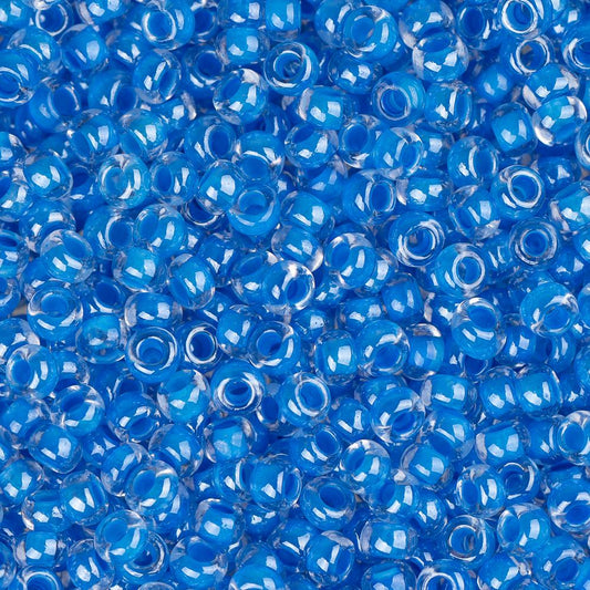 11/0 Perles de rocailles tchèques #34992 Bleu doublé de couleur 23g