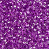 11/0 Perles de Rocailles Tchèques #35000 Argent Doublé Rose (Mauve) 23g