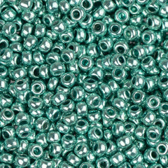 11/0 Czech Seed Beads #35021 Metallic Green 23g