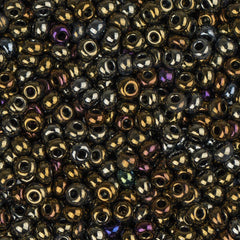 11/0 Czech Seed Beads #35028 Opaque AB Brown 23g