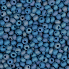 11/0 Czech Seed Beads #35064 Opaque Matte AB Medium Blue 23g