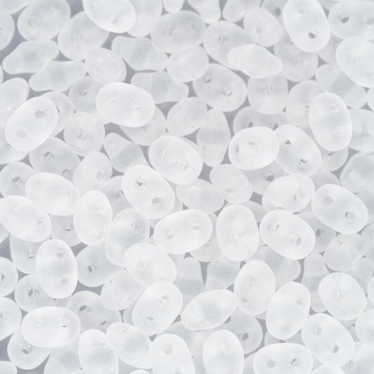 *Czech Superduo Beads 24g Matte Crystal