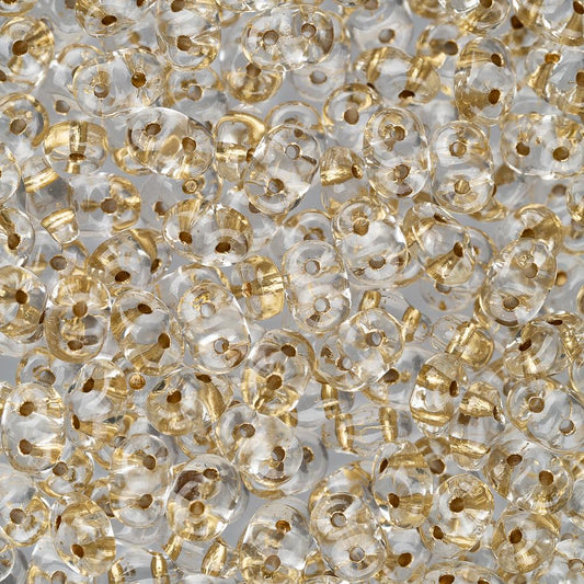 *Czech Superduo Beads 24g Bronze Lined Crystal