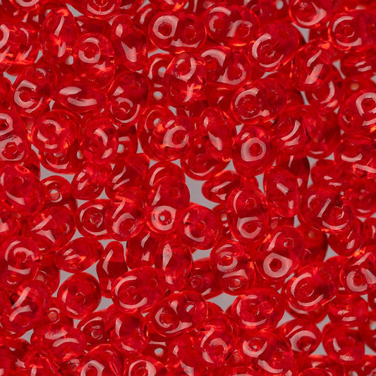 *Czech Superduo Beads 24g Transparent Ruby