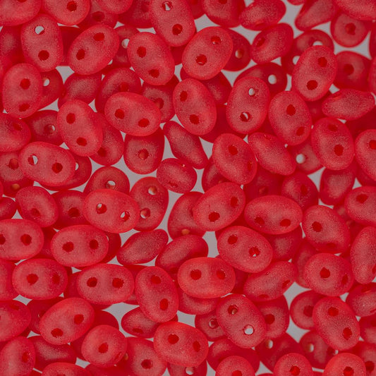*Czech Superduo Beads 24g Matte Ruby