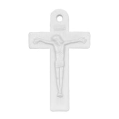 1 5/8" White Acrylic Cross Pendant 10/pk
