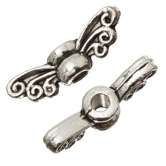 Metal Dragonfly Wing Beads 14mm Antique Silver 25/pk
