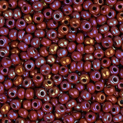 11/0 Czech Seed Beads #35050 Opaque AB Ruby 23g