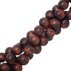 10mm Tiger Eye Red (Natural/Dyed) Beads 15-16" Strand